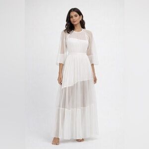 NWT BCBGMaxAzria Ivory Pleated Dress